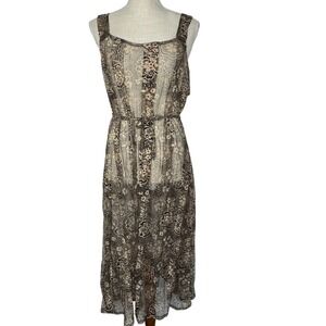 Krista‎ Larson Dress Brown/Cream Lace/Mesh Floral One Size